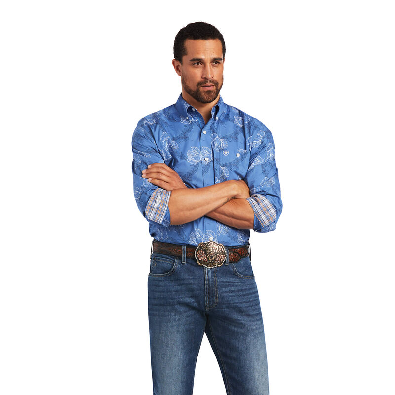 Ariat Hemden Herren - Relentless Headway Stretch Classic Fit Blau ( LAGCB-4183 )